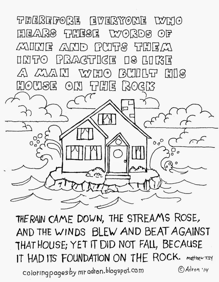 Coloring pages for kids by mr adron matthew the man who built his house on the r sunday school coloring pages bible coloring pages bible coloring