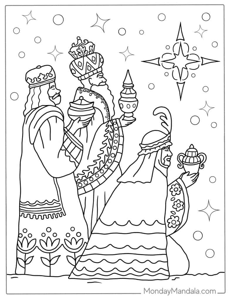 Nativity coloring pages free pdf printables