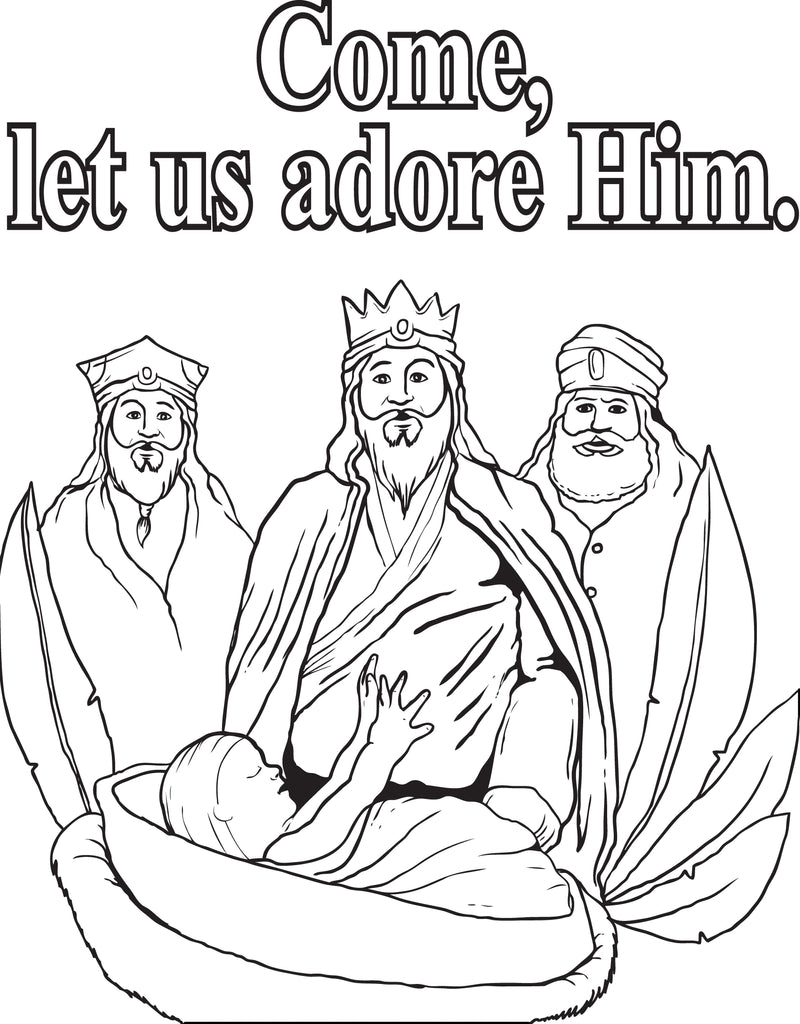 Printable three wise men coloring page for kids â