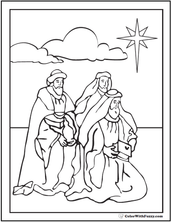 Wise men coloring sheet