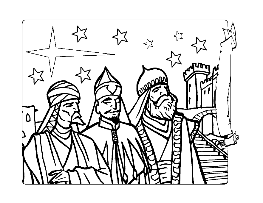 Three kings coloring pages to print for free