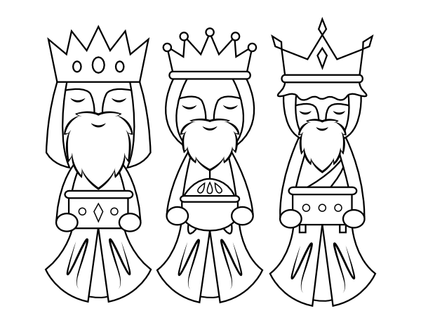 Printable three wise men coloring page