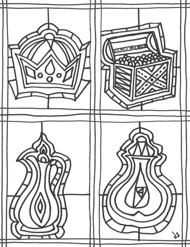 Wise men coloring page â stushie art