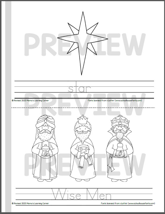 Nativity coloring pages