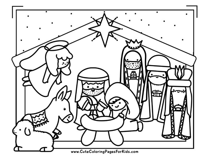 Religious christmas coloring pages