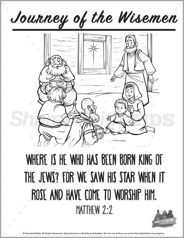 Matthew journey of the wise men preschool coloring pages â