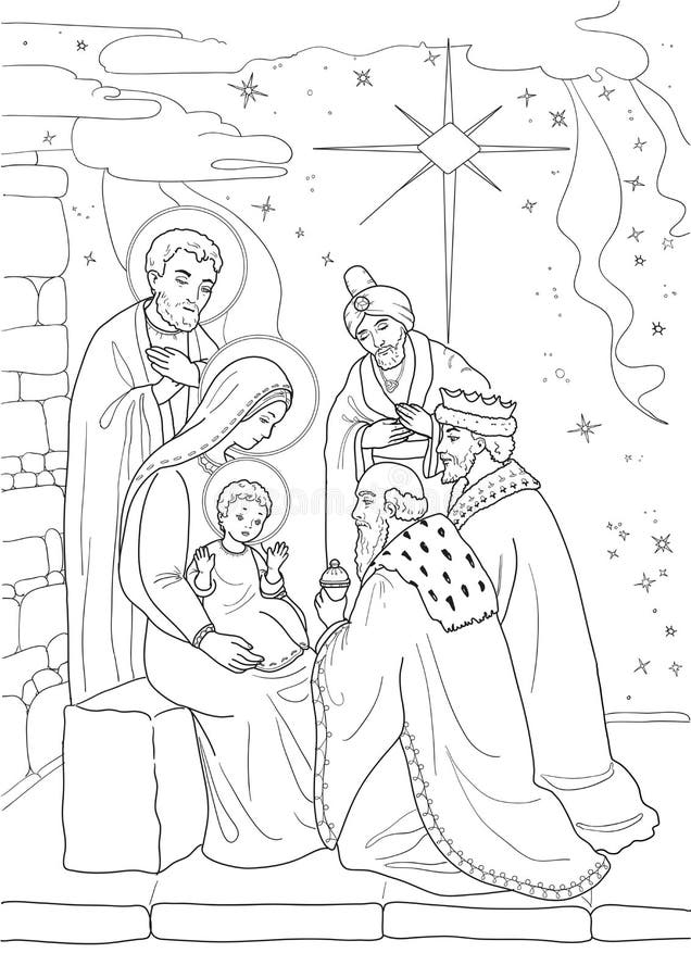 Coloring wise men stock illustrations â coloring wise men stock illustrations vectors clipart