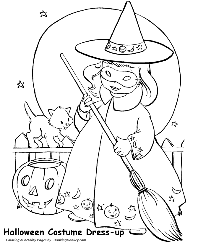 Halloween witch coloring pages