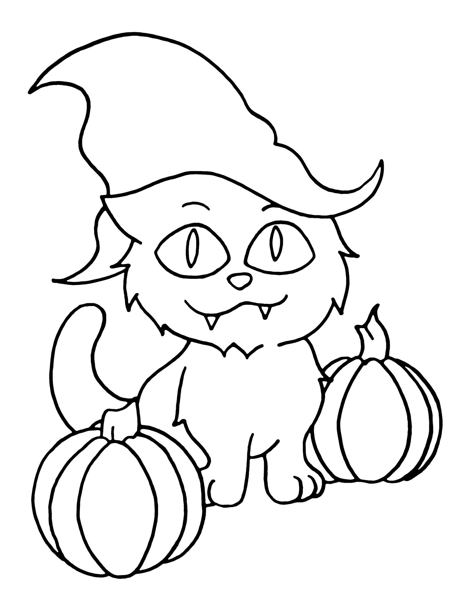 Witch cat coloring page by cetivarose on