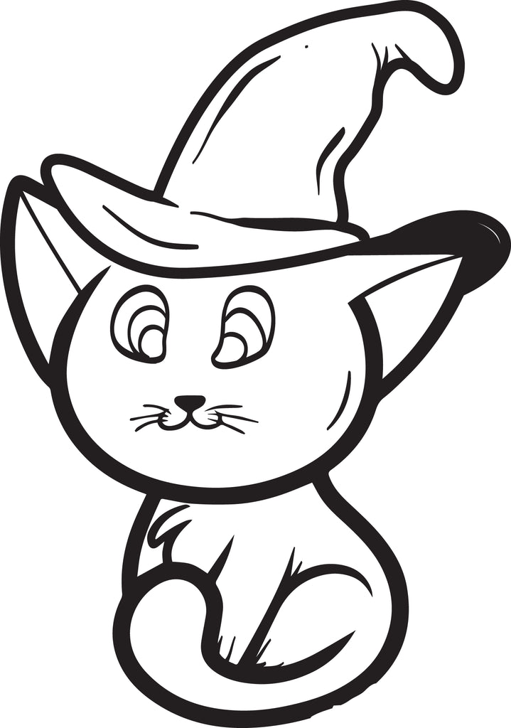 Printable halloween cat coloring page for kids â