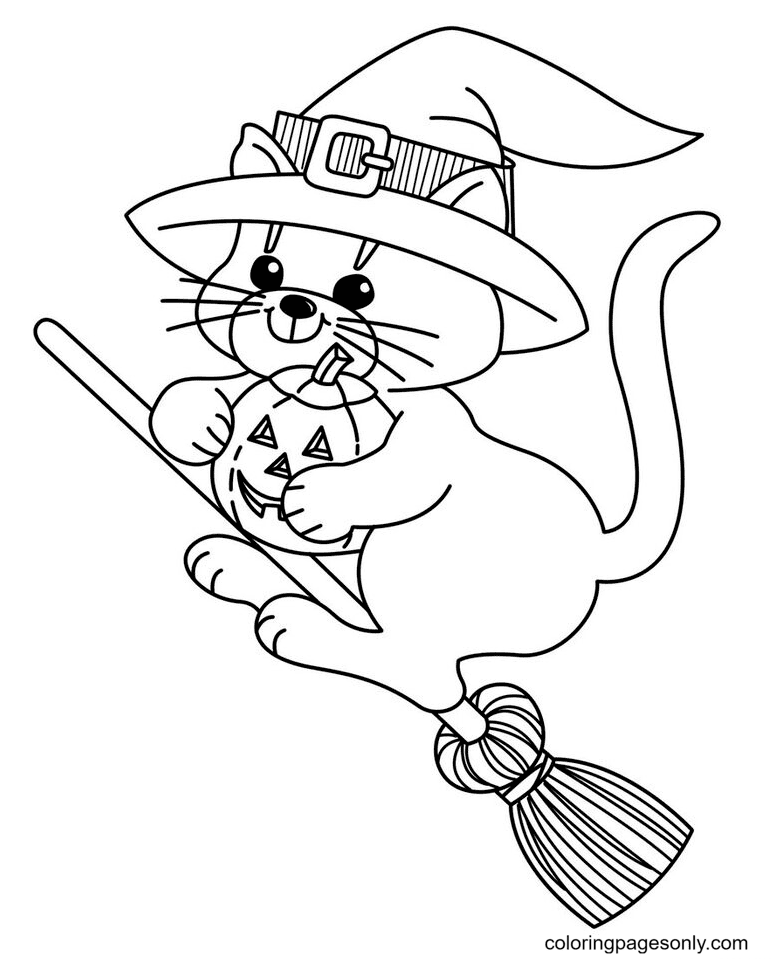 Halloween cats coloring pages printable for free download