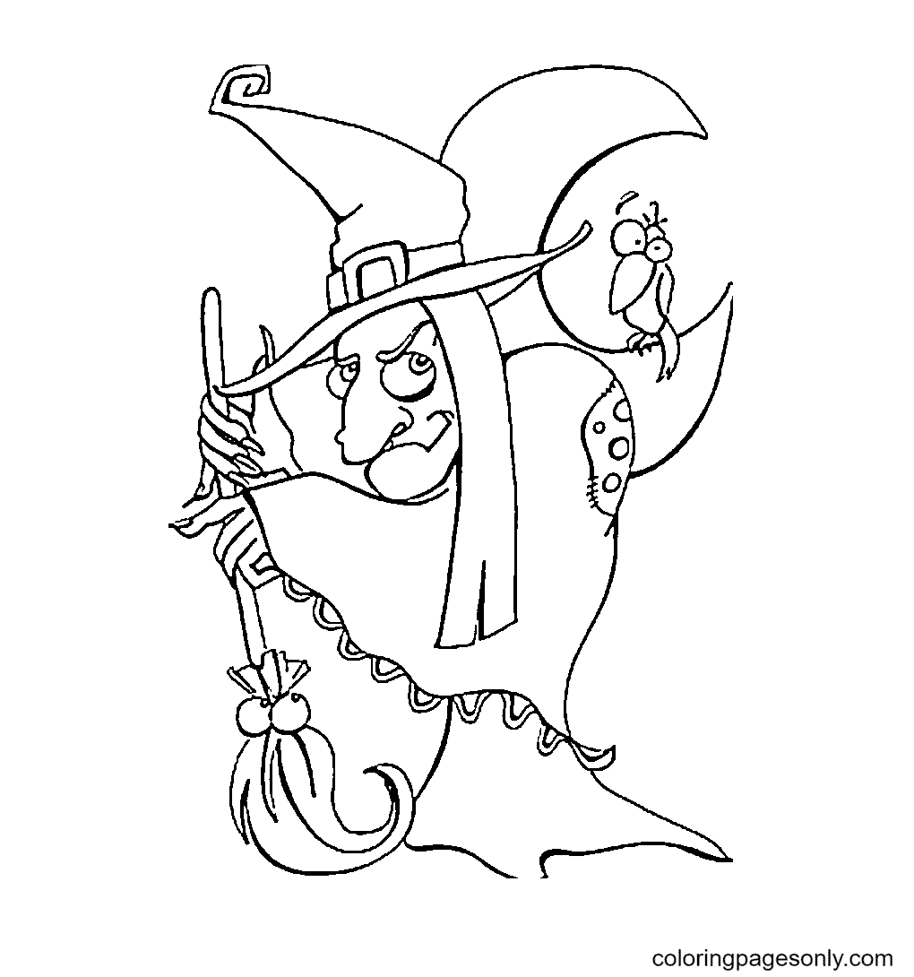 Halloween witch coloring pages printable for free download