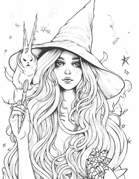 Enchanting fun witch animal coloring pages for kids tpt