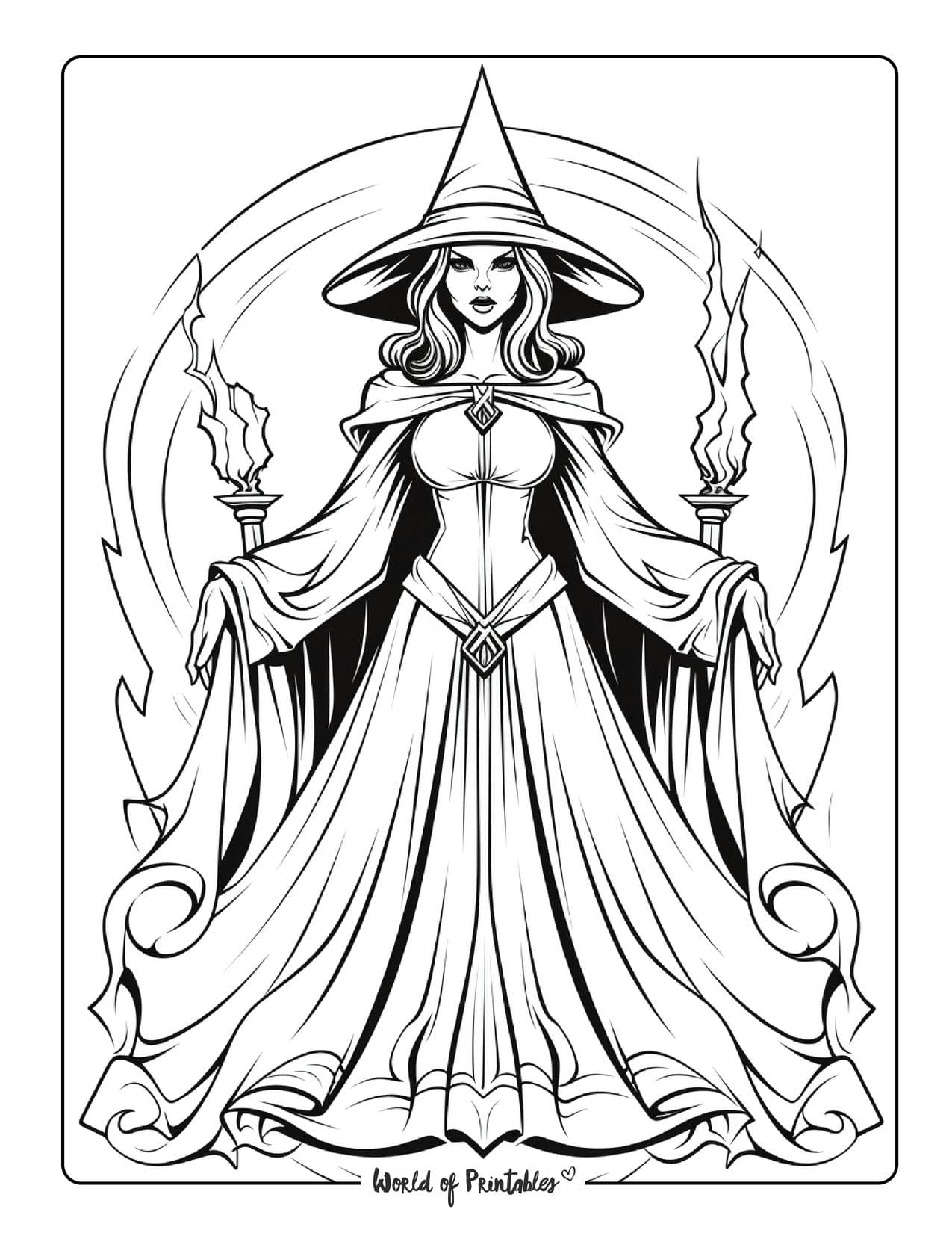 Witch coloring pages for kids adults