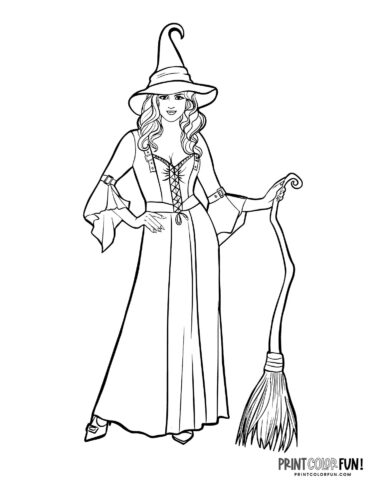 Witch coloring pages for halloween craft fun and learning at