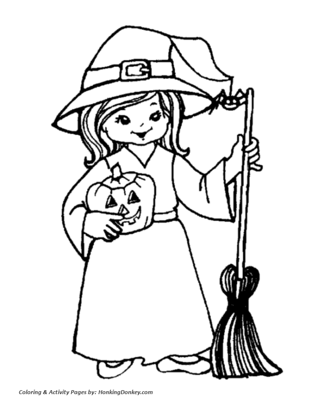 Halloween witch coloring pages