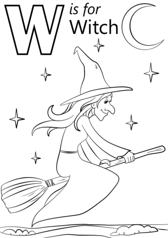 Free printable witch coloring pages for kids