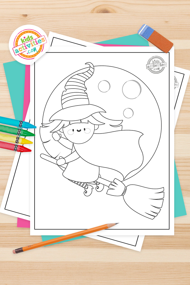 Magically cute witch coloring pages kids activities blog