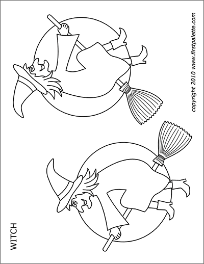 Witch free printable templates coloring pages