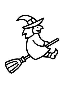 Witch template witch outline halloween witch coloring page witch with broomstick