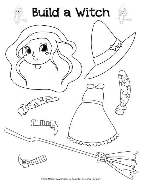 Halloween witch printable build