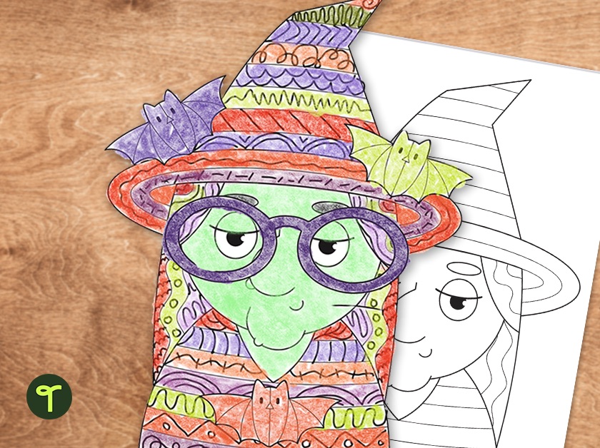 Funky halloween witch craft template teach starter