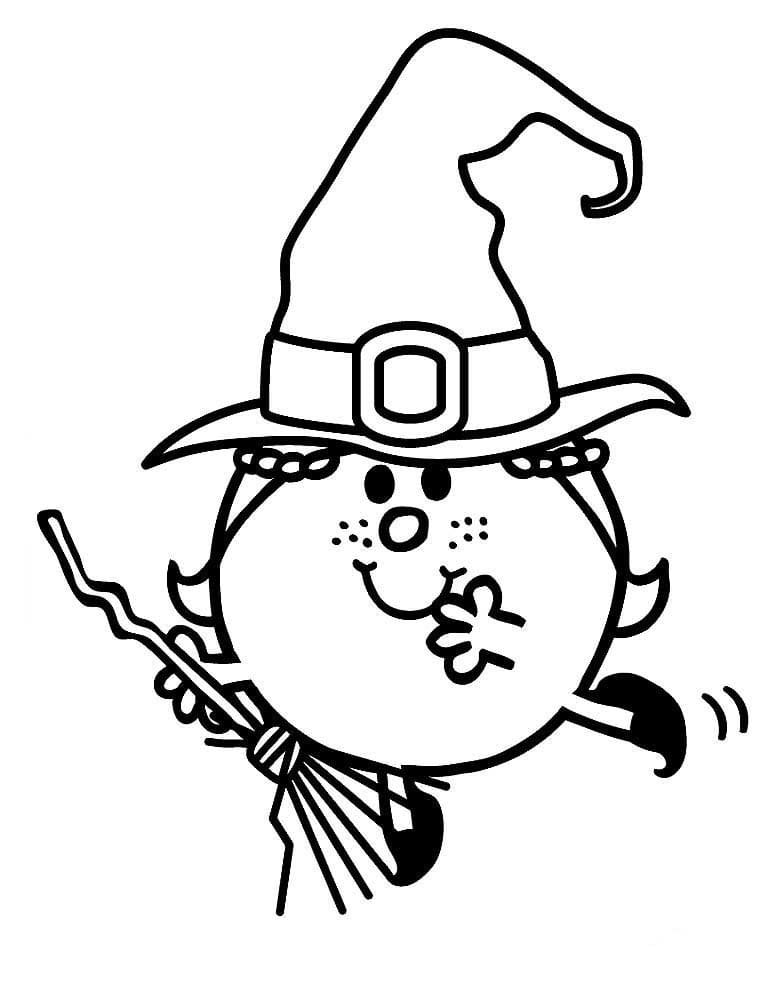 Printable cute witch coloring page