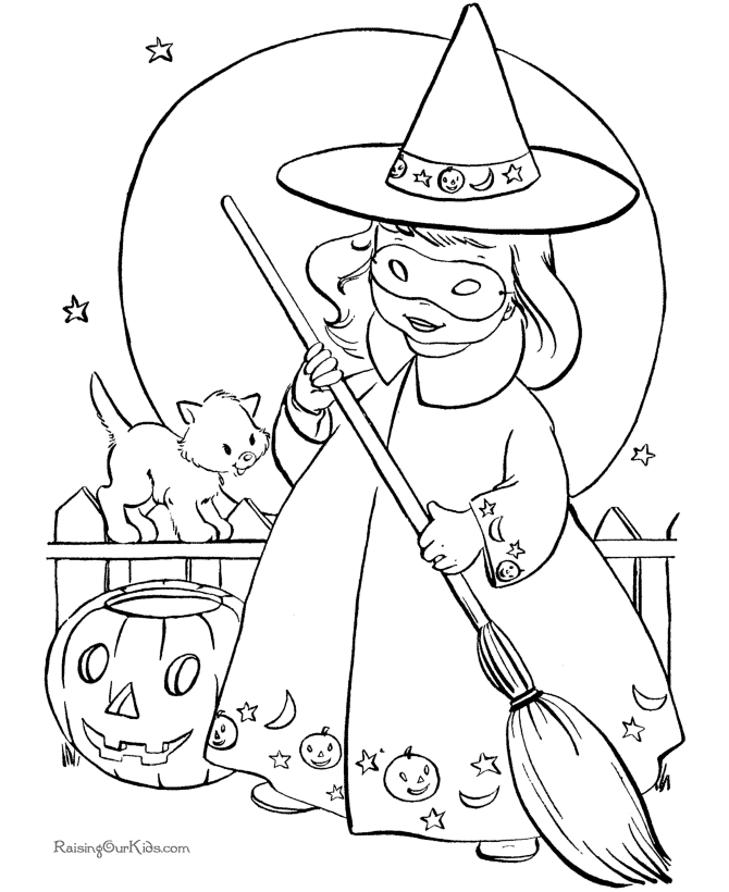 Witch costume coloring page for the drummer and the wright county journal press