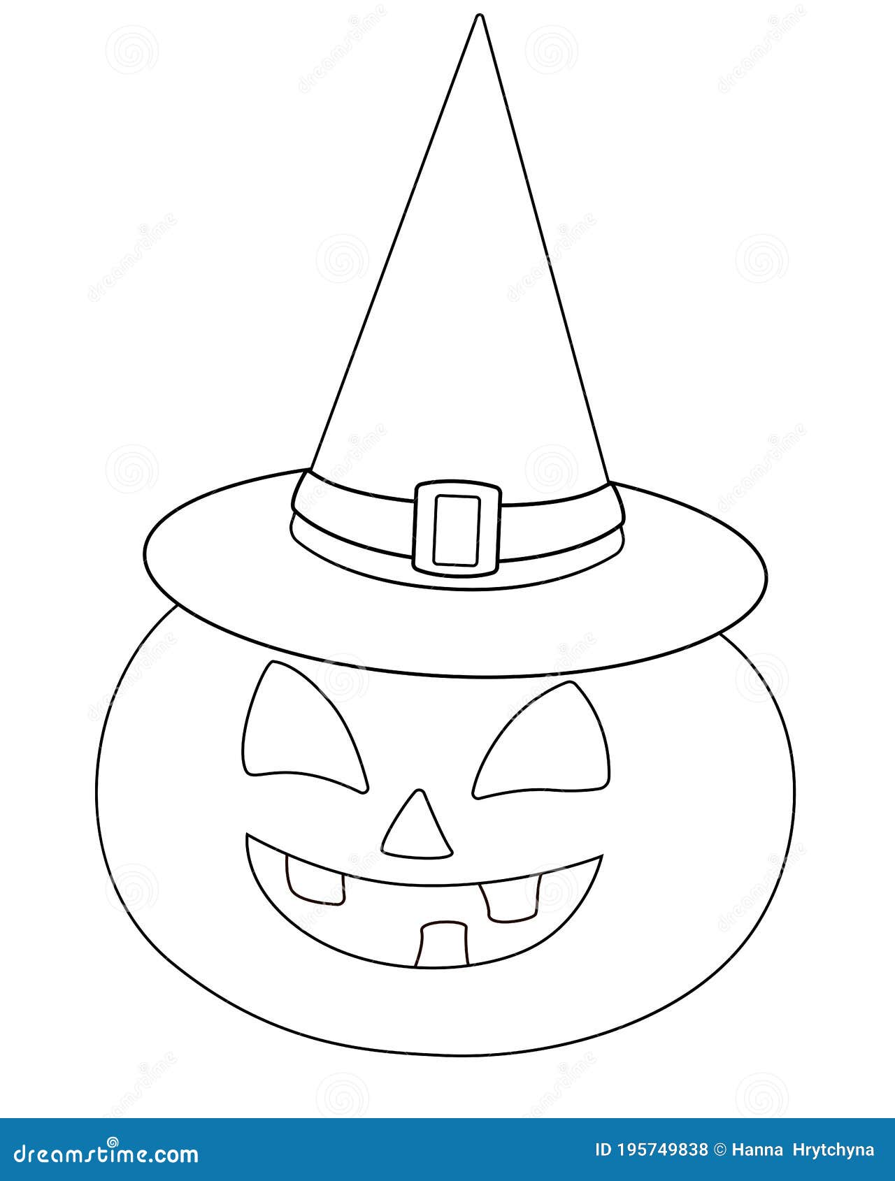 Halloween pumpkin in a witch hat