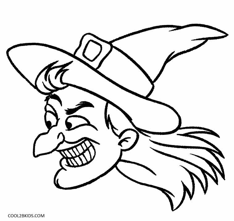 Printable witch coloring pages for kids