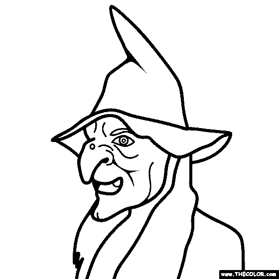 Witch face coloring page