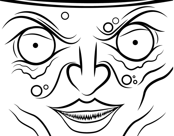 Witch face coloring page