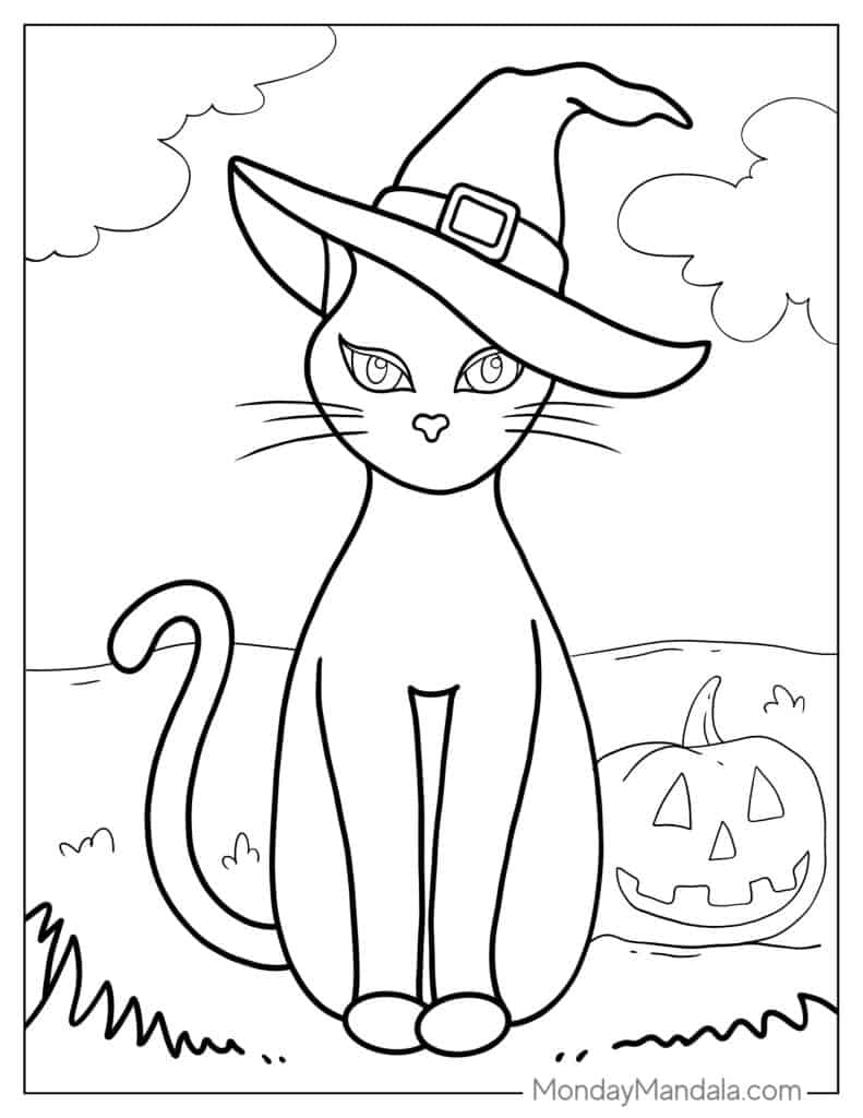 Witch coloring pages free pdf printables