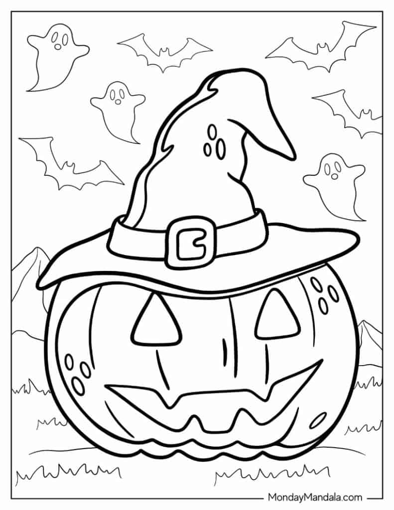 Halloween coloring pages free pdf printables