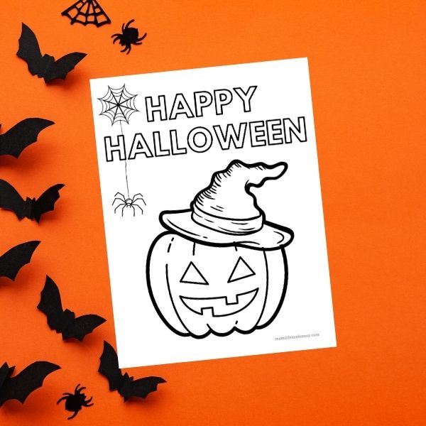 Happy halloween coloring page