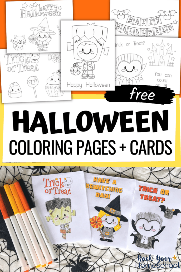 Free halloween coloring pages cards for special holiday fun