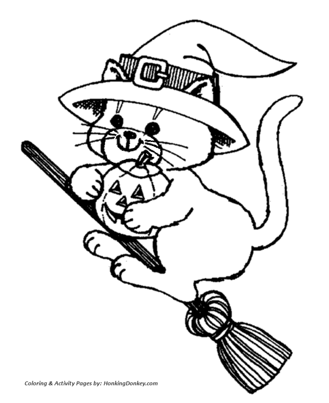 Halloween witch coloring pages