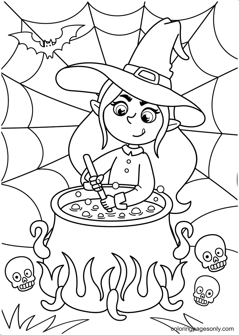 Halloween witch coloring pages printable for free download
