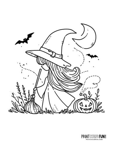 Witch coloring pages for halloween craft fun and learning at