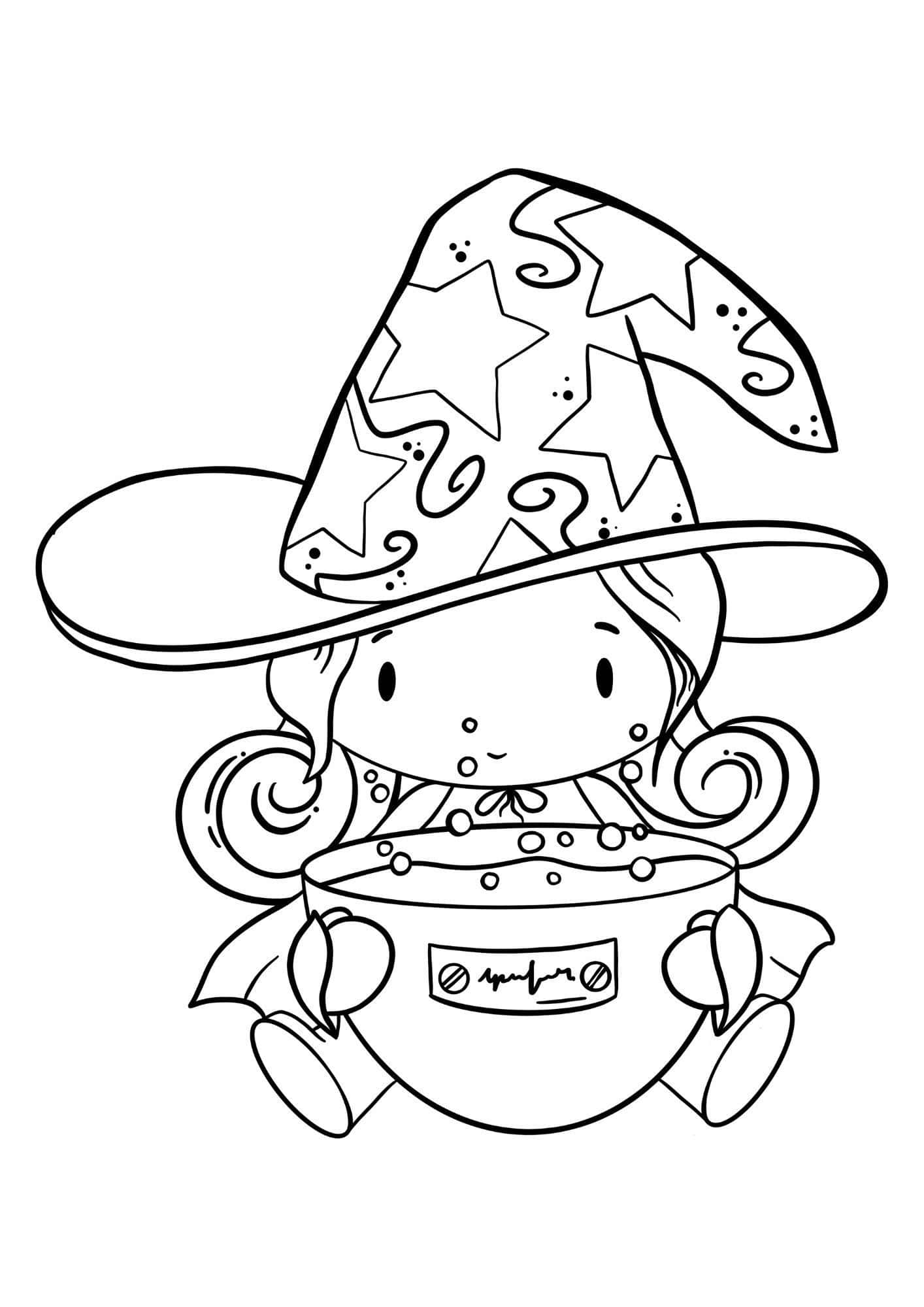 Captivating witch coloring pages for kids and adults