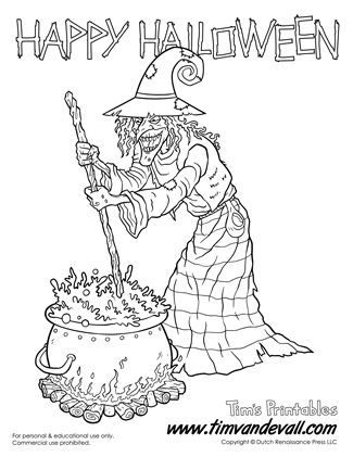 Printable wicked witch coloring page â tims printables