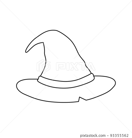 Coloring page with wizard hat for kids