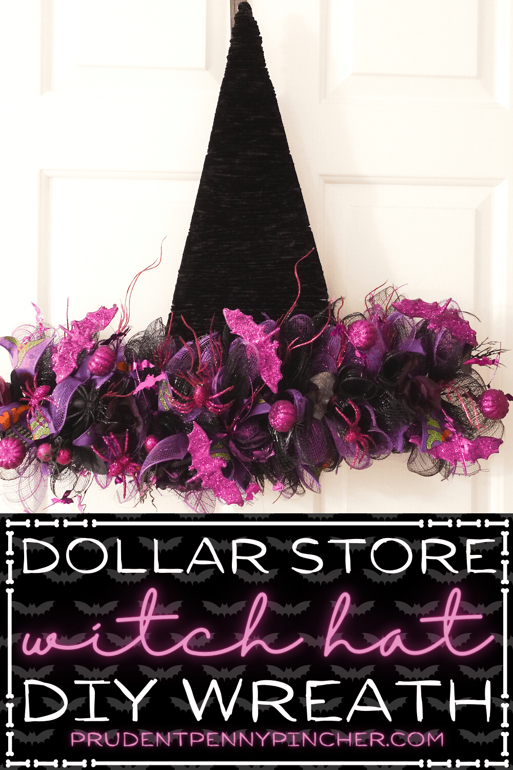 Diy dollar tree halloween witch hat wreath