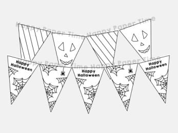 Halloween flag garland template printable