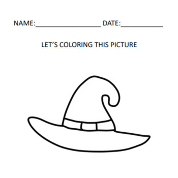 Witch hat halloween printable coloring sheet by smarty tpt