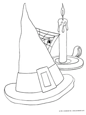 Witch hat coloring page â