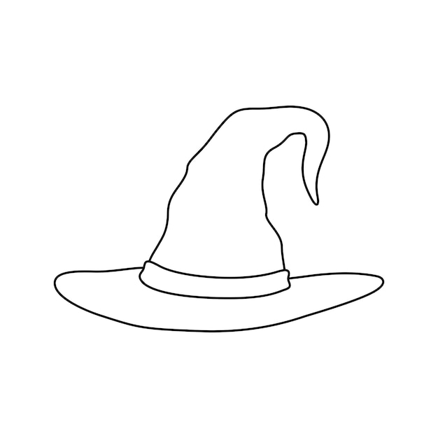 Premium vector coloring page with wizard hat for kids