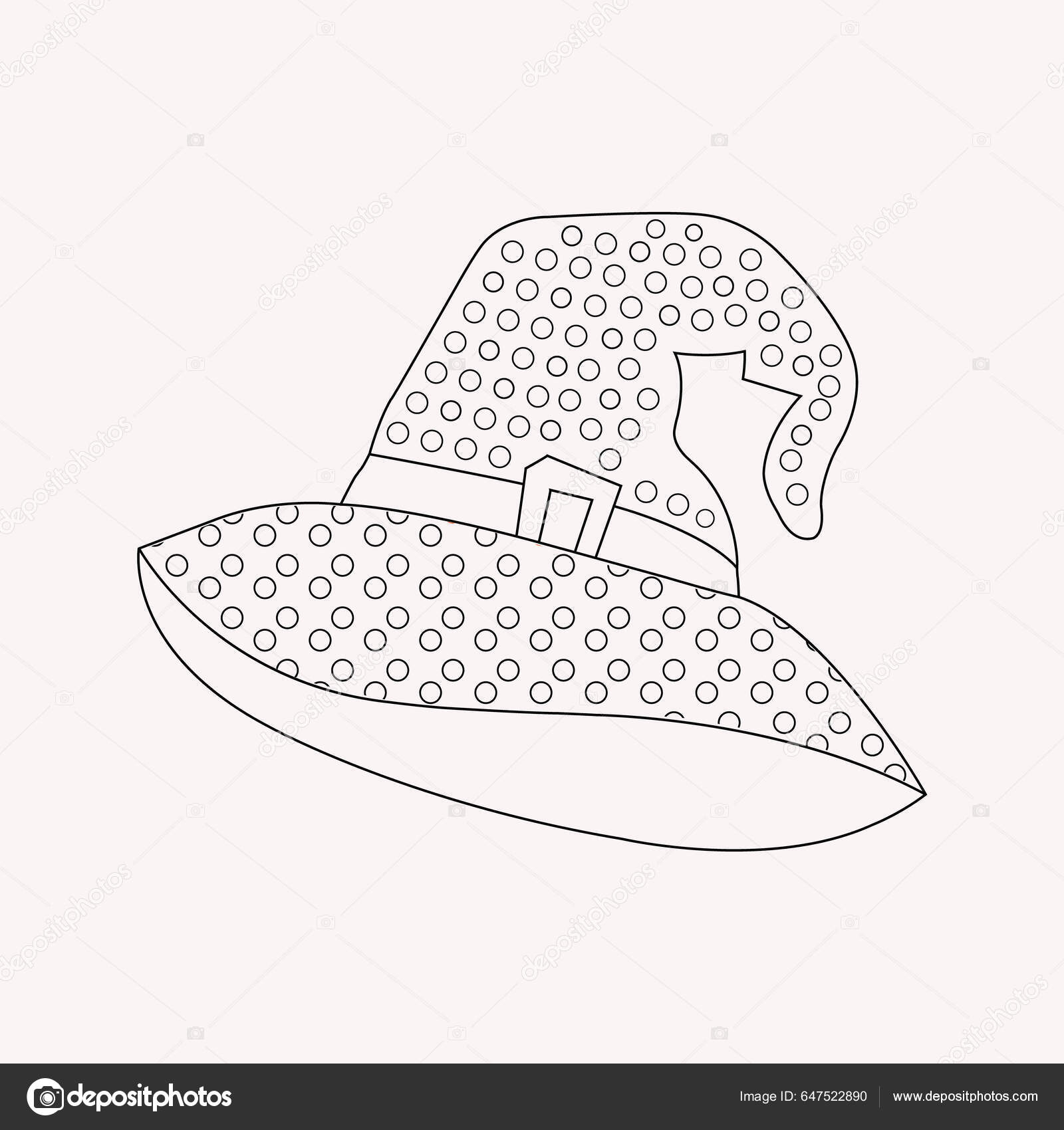 Halloween witch hat coloring page kids vector illustration stock vector by softflora