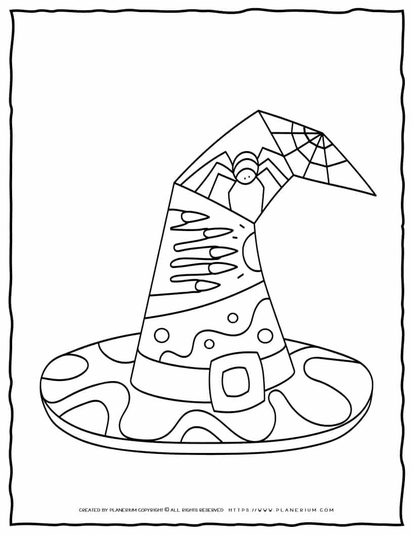 Witch hat coloring page