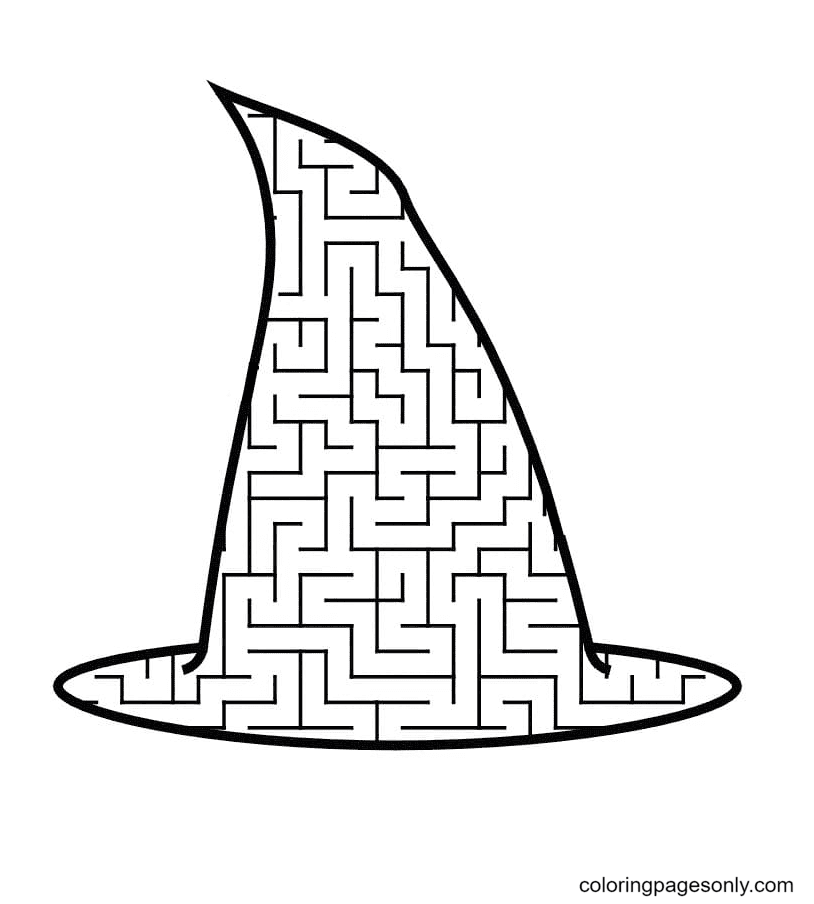 Witch hat coloring pages printable for free download